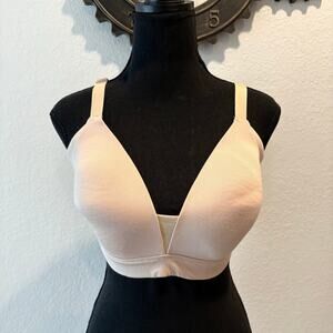 AUDEN Lightly Lined Wirefree Bra Nude Sz 36DD Intimates Lingerie Full Coverage